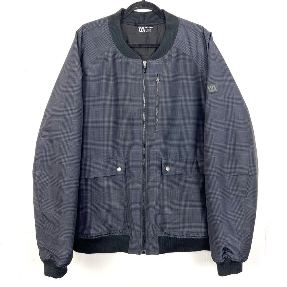 VRST Insulated Bomber Jacket Coat Black Grey‎ Plaid Men's Size XXL - Picture 1 of 6